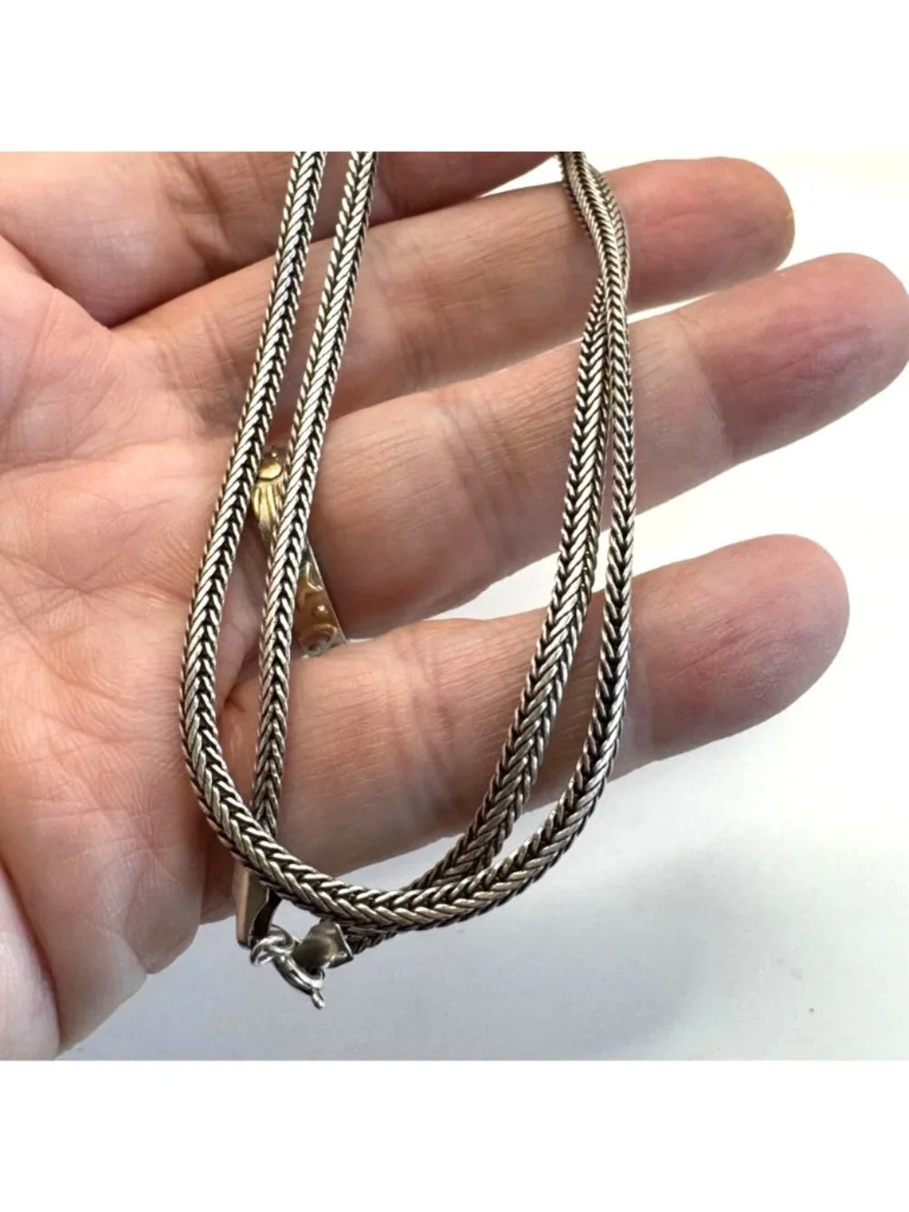 Wheat Chain Necklace Spring Ring Clasp 925 Sterling Silver 18.25